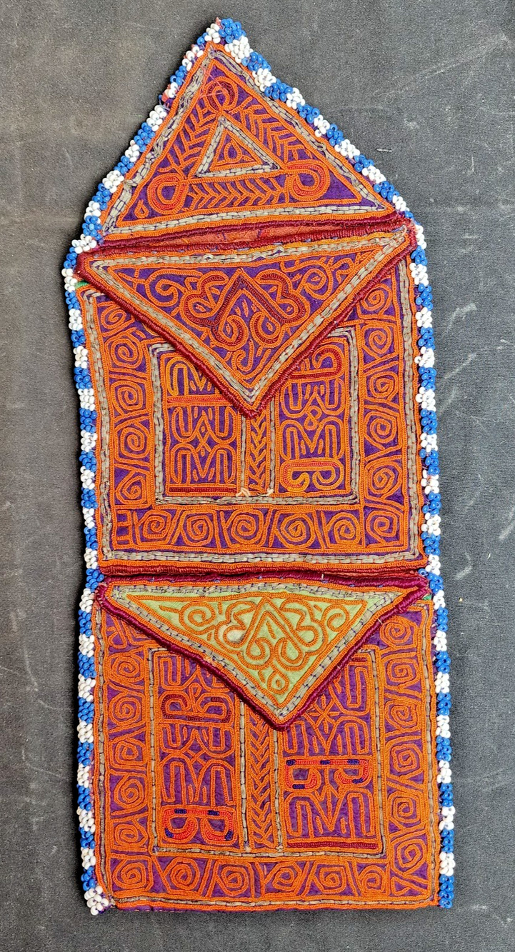 Kuchi Embroidered Pouch Wallet Afghan Handmade Beaded 12"x5"